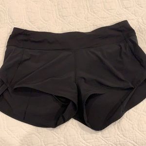 Lululemon black speed shorts size 8